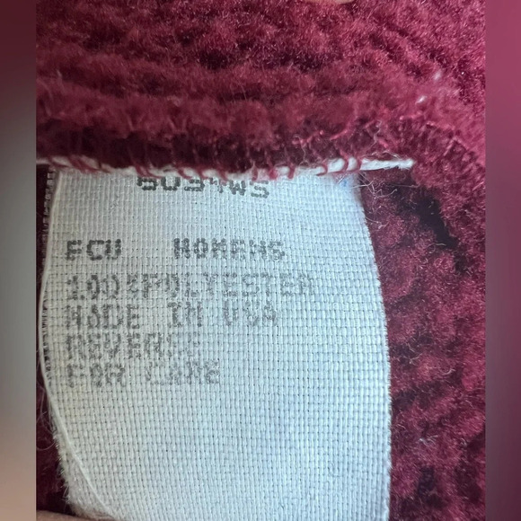 Vintage Women’s Woolrich 1/4 Zip Pullover Thick Fleece Maroon Made in USA Sz M - Picture 6 of 8